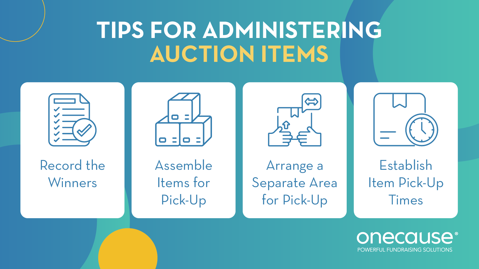 Tips for administering silent auction items, also listed below