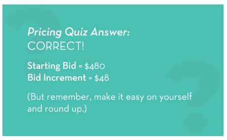 How to Price Silent Auction Items Pricing Quiz Answer