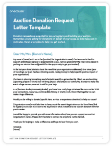 Auction Donation Request Letter Template