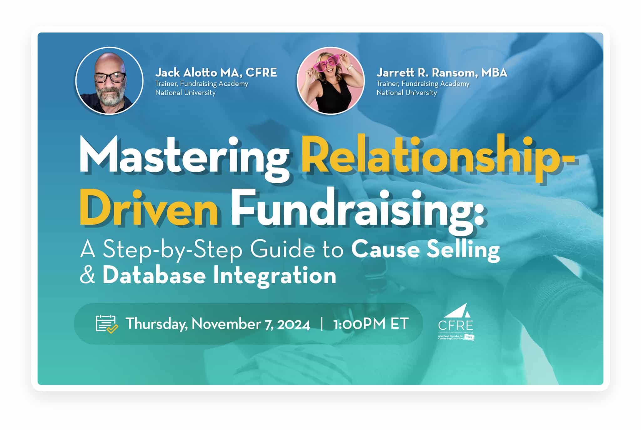 WEBINAR A Step-by-Step Guide to Cause Selling & Database Integration