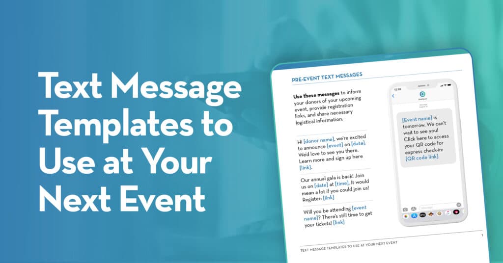 Text Message Templates to Use At Your Event